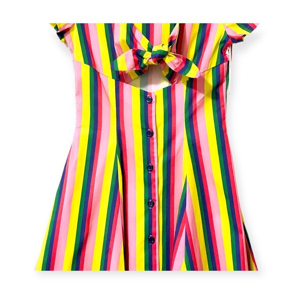STAUD Alice Multicolor Stripe Knotted Poplin Midi Dress Size 2 NWT - Picture 8 of 16